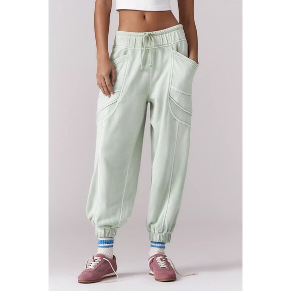 Daily Practice by Anthropologie Slouchy Jogger Pants Pull-on Ribbed L NWD 280208 - Picture 6 of 15